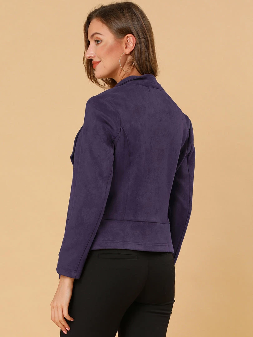 Allegra K Women's Faux Suede Jacket Open Front Lapel Draped Outwear Cardigan 20 Allegra K Women's Faux Suede Jacket Open Front Lapel Draped Outwear Cardigan