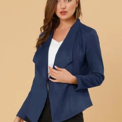 Allegra K Women's Faux Suede Jacket Open Front Lapel Draped Outwear Cardigan 48 Allegra K Women's Faux Suede Jacket Open Front Lapel Draped Outwear Cardigan