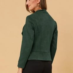 Allegra K Women's Faux Suede Jacket Open Front Lapel Draped Outwear Cardigan 38 Allegra K Women's Faux Suede Jacket Open Front Lapel Draped Outwear Cardigan