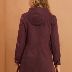 Allegra K Women's Hooded Trenchcoat Windbreaker Lightweight Outdoor Rain Jacket