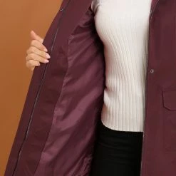 Allegra K Women's Hooded Trenchcoat Windbreaker Lightweight Outdoor Rain Jacket