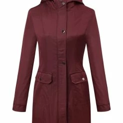 Allegra K Women's Hooded Trenchcoat Windbreaker Lightweight Outdoor Rain Jacket