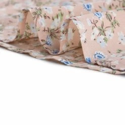 Allegra K Floral Print Square Neck Long Sleeves Tie Waist Blouse Women