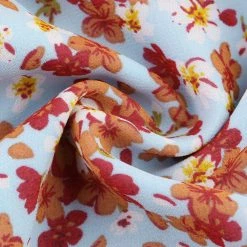 Allegra K Women's Casual Long Sleeve V Neck Elastic Waist Ruffle Hem A Line Floral Dress With Belt