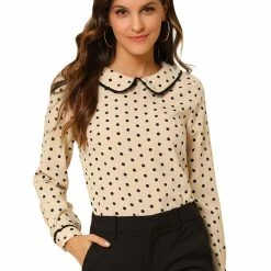 Allegra K Ruffle Peter Pan Collar Long Sleeve Sweet Casual Blouse 110 Allegra K Ruffle Peter Pan Collar Long Sleeve Sweet Casual Blouse