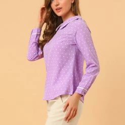 Allegra K Ruffle Peter Pan Collar Long Sleeve Sweet Casual Blouse 137 Allegra K Ruffle Peter Pan Collar Long Sleeve Sweet Casual Blouse