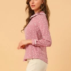 Allegra K Ruffle Peter Pan Collar Long Sleeve Sweet Casual Blouse 119 Allegra K Ruffle Peter Pan Collar Long Sleeve Sweet Casual Blouse