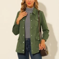 Allegra K Women's Faux Suede Jacket Turn-Down Collar Flap Pockets Button Down Moto Biker Coat 11 Allegra K Women's Faux Suede Jacket Turn-Down Collar Flap Pockets Button Down Moto Biker Coat