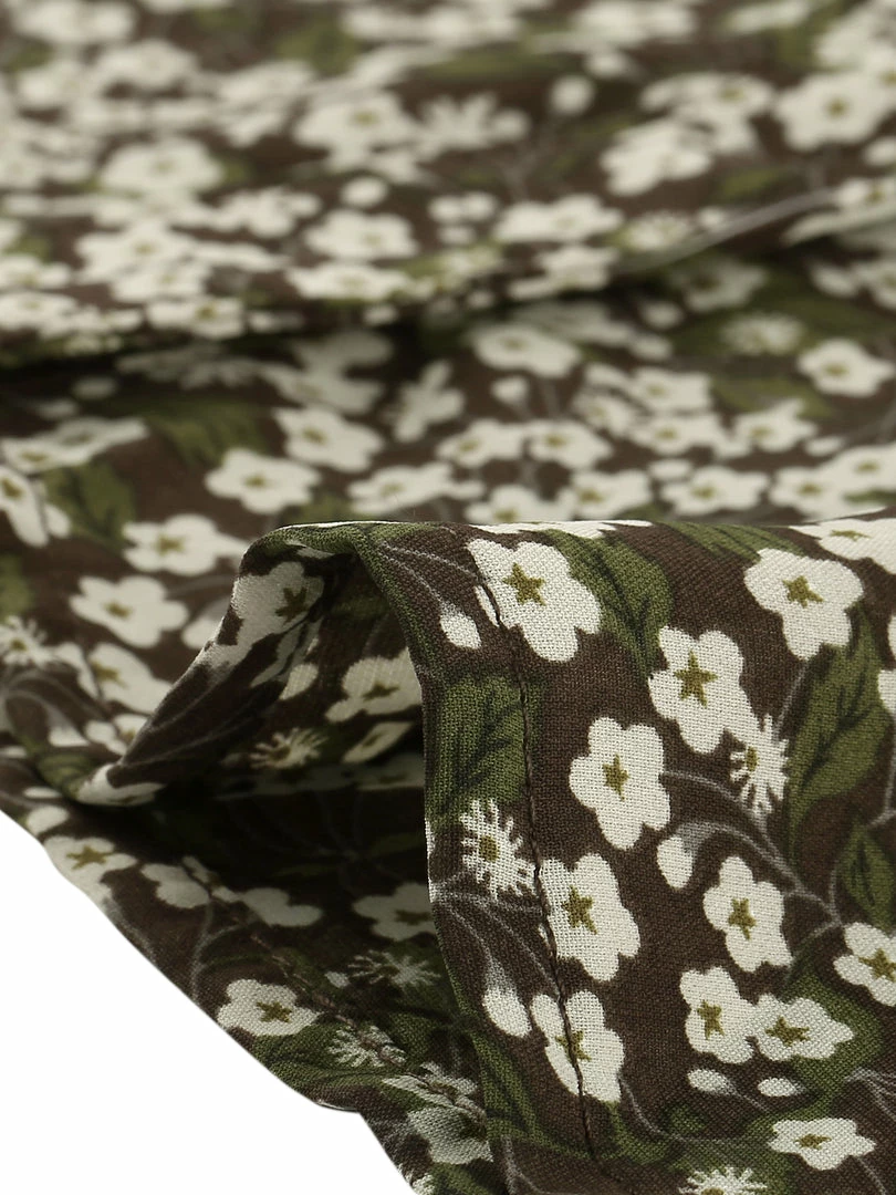 Allegra K Women's Floral Button Up Ruffle Stand Collar Long Sleeve Shirt 38 Allegra K Women's Floral Button Up Ruffle Stand Collar Long Sleeve Shirt