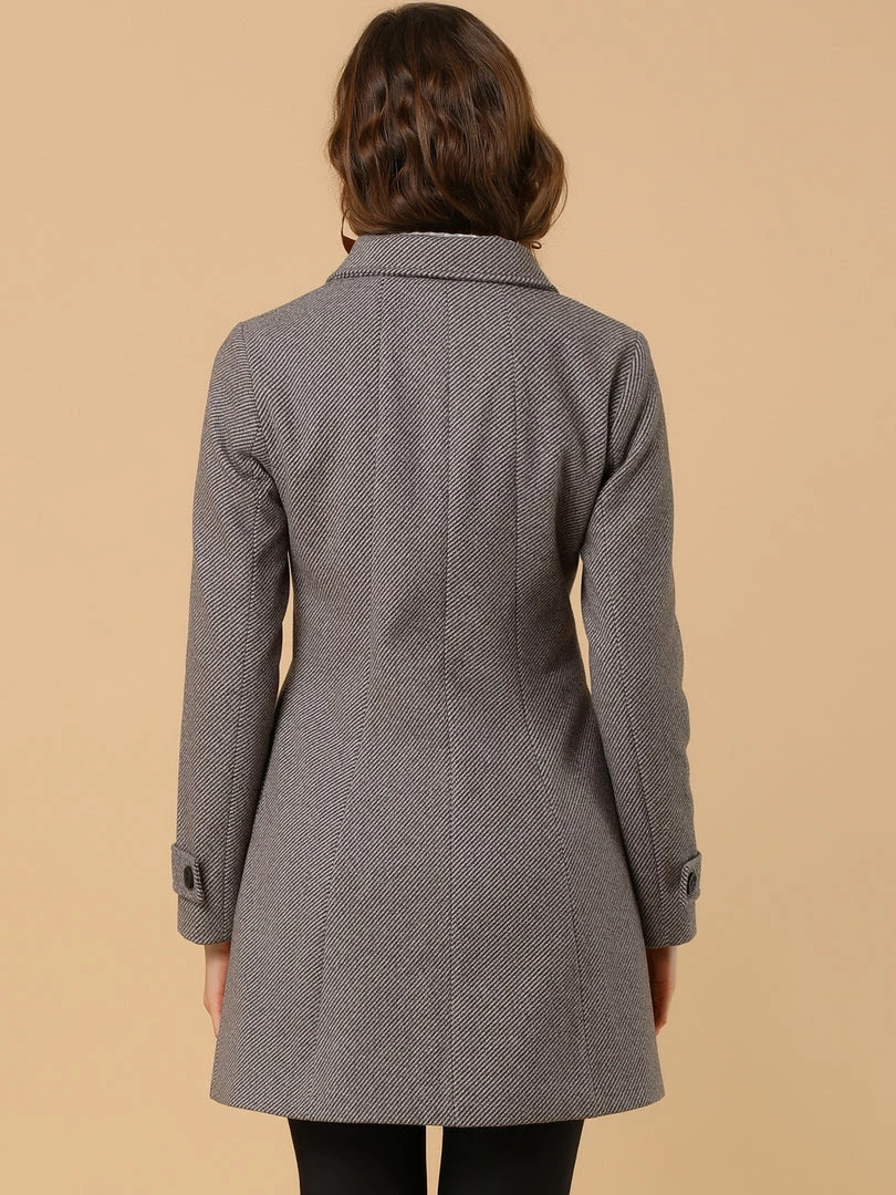 Allegra K Women's Peter Pan Collar Single Breasted Overcoat Winter Long Coat 38 Allegra K Women's Peter Pan Collar Single Breasted Overcoat Winter Long Coat