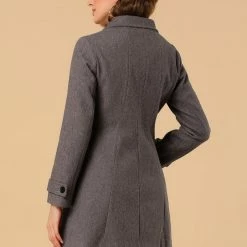 Allegra K Women's Peter Pan Collar Single Breasted Overcoat Winter Long Coat 68 Allegra K Women's Peter Pan Collar Single Breasted Overcoat Winter Long Coat