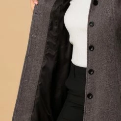 Allegra K Women's Peter Pan Collar Single Breasted Overcoat Winter Long Coat 69 Allegra K Women's Peter Pan Collar Single Breasted Overcoat Winter Long Coat