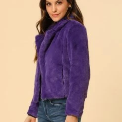 Allegra K Faux Fur Cropped Teddy Jacket Women 121 Allegra K Faux Fur Cropped Teddy Jacket Women