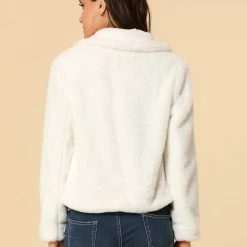 Allegra K Faux Fur Cropped Teddy Jacket Women 104 Allegra K Faux Fur Cropped Teddy Jacket Women