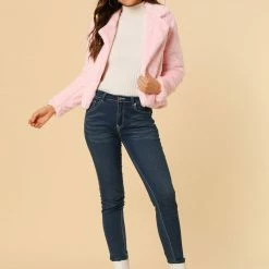 Allegra K Faux Fur Cropped Teddy Jacket Women 114 Allegra K Faux Fur Cropped Teddy Jacket Women