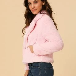 Allegra K Faux Fur Cropped Teddy Jacket Women 115 Allegra K Faux Fur Cropped Teddy Jacket Women