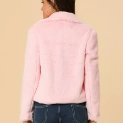 Allegra K Faux Fur Cropped Teddy Jacket Women 116 Allegra K Faux Fur Cropped Teddy Jacket Women