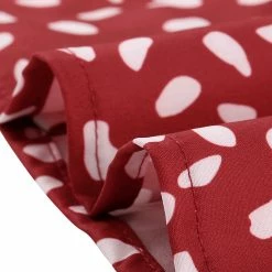 Allegra K Women's Elegant Dots V Neck Long Sleeve Top Button Peplum Blouse