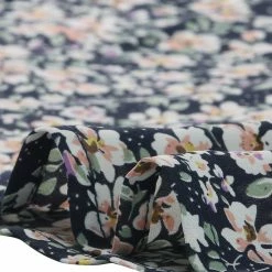 Allegra K Floral Long Sleeve Mock Neck Tie Waist Dress