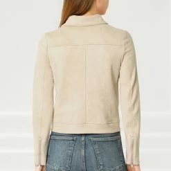 Allegra K Faux Suede Short Jacket With Revere Collar Clothing
