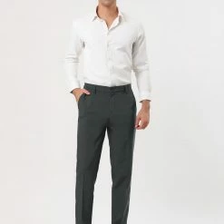 Allegra K Men's Dress Business Pants Classic Fit Flat Front Suit Trousers