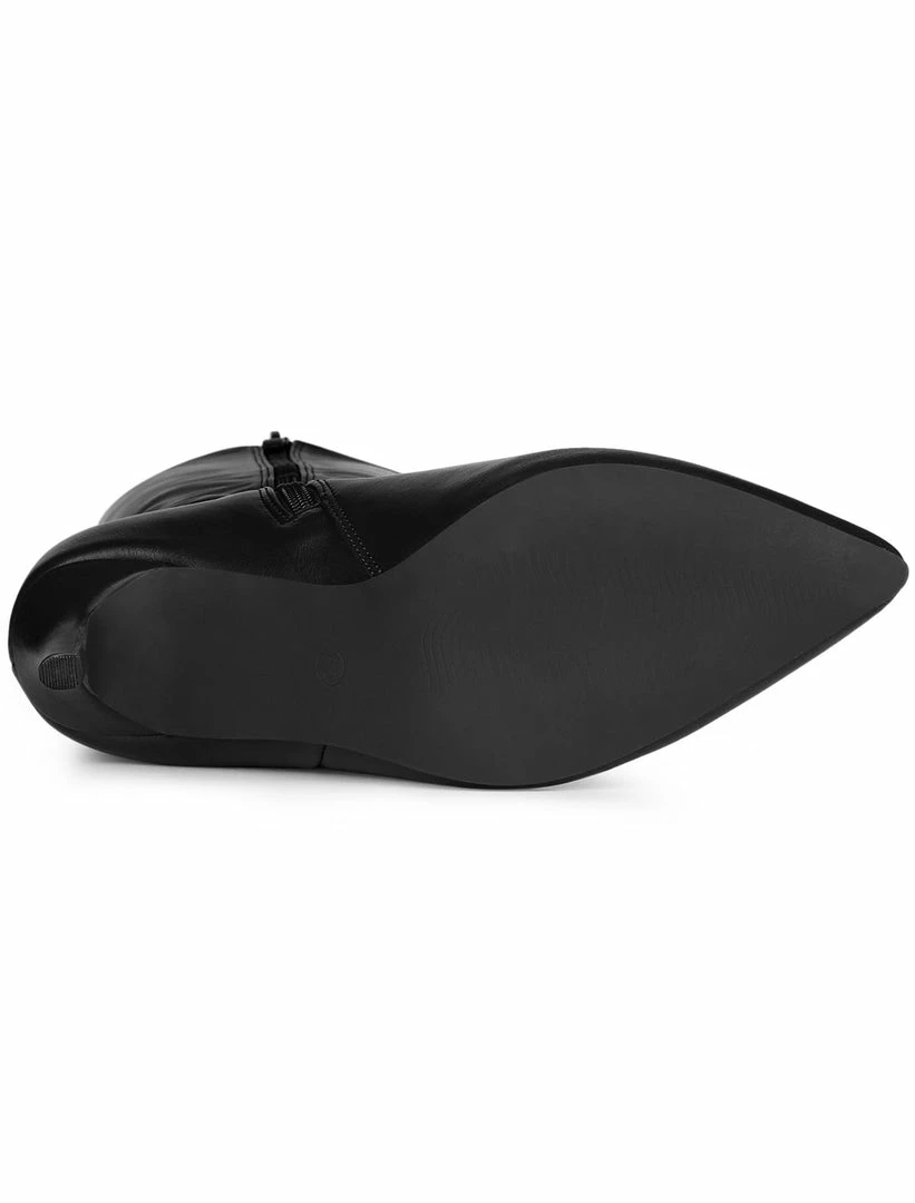 Allegra K Shoes Women's Pointed Toe Side Zipper Stiletto Heel Knee High Boots 9 Allegra K Shoes Women's Pointed Toe Side Zipper Stiletto Heel Knee High Boots