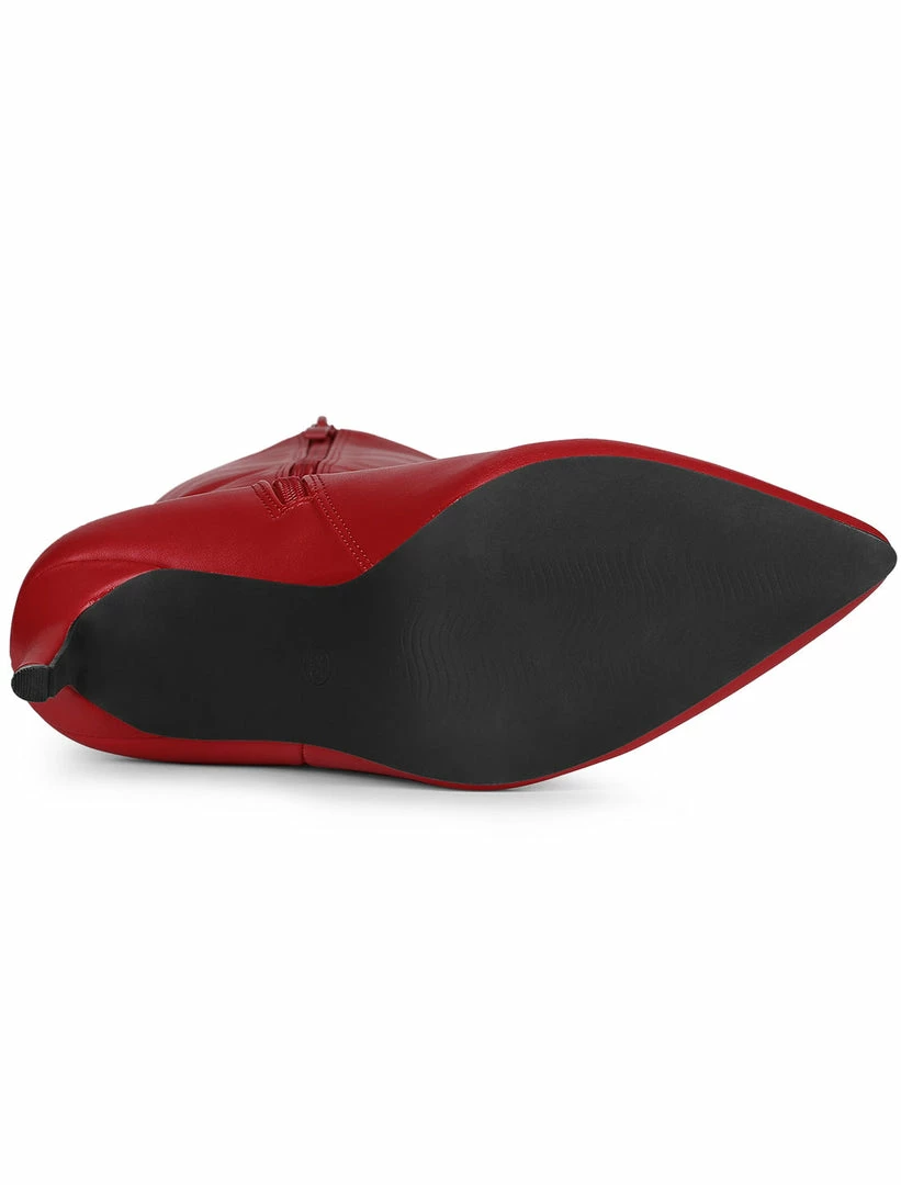 Allegra K Shoes Women's Pointed Toe Side Zipper Stiletto Heel Knee High Boots 21 Allegra K Shoes Women's Pointed Toe Side Zipper Stiletto Heel Knee High Boots