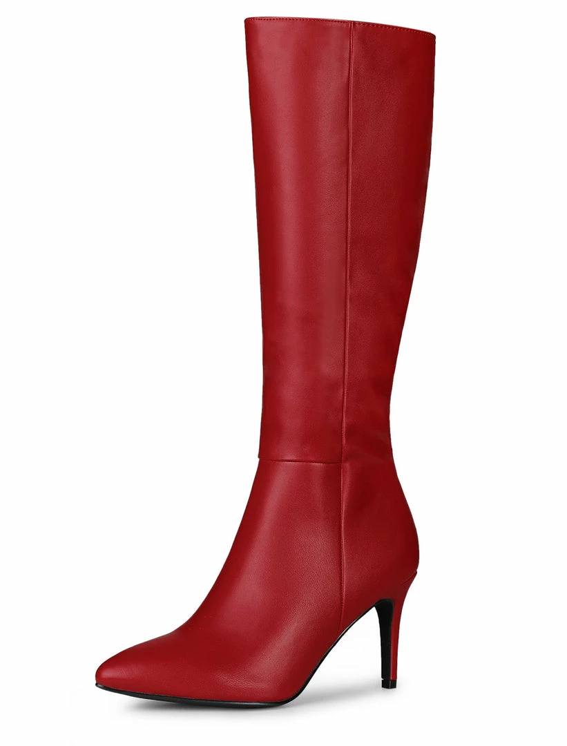 Allegra K Shoes Women's Pointed Toe Side Zipper Stiletto Heel Knee High Boots 16 Allegra K Shoes Women's Pointed Toe Side Zipper Stiletto Heel Knee High Boots