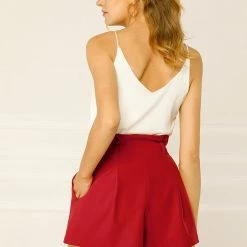 Allegra K Women’s Bow Tie High Waist Short Paper Bag Shorts 109 Allegra K Women’s Bow Tie High Waist Short Paper Bag Shorts