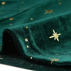 Allegra K Women's Velvet V-Neck Long Sleeve Gilding Metallic Shiny Star Blouse Top