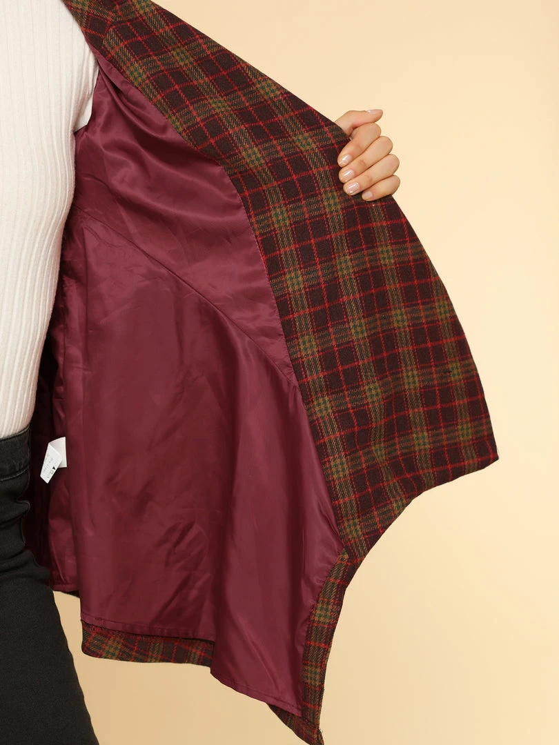 Allegra K Wide Lapel Plaid Fall Wrap Coat Women 45 Allegra K Wide Lapel Plaid Fall Wrap Coat Women