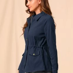 Allegra K Cotton Lightweight Utility Jacket