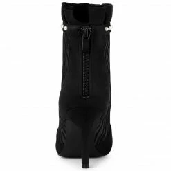 Allegra K Women's Mesh Stiletto High Heels Booties Ruffle Ankle Boots Shoes