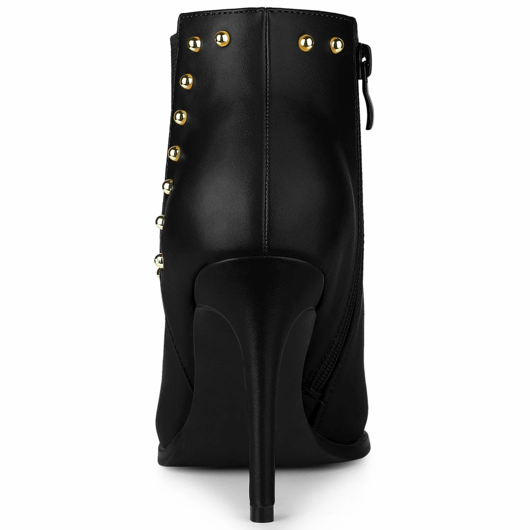 Allegra K Women's Pointed Toe Zip Stiletto High Heel Ankle Boots Shoes 13 Allegra K Women's Pointed Toe Zip Stiletto High Heel Ankle Boots Shoes