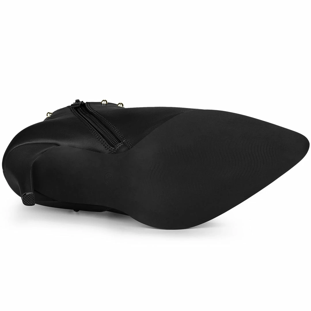 Allegra K Women's Pointed Toe Zip Stiletto High Heel Ankle Boots Shoes 15 Allegra K Women's Pointed Toe Zip Stiletto High Heel Ankle Boots Shoes