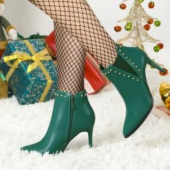 Allegra K Women's Pointed Toe Zip Stiletto High Heel Ankle Boots Shoes 23 Allegra K Women's Pointed Toe Zip Stiletto High Heel Ankle Boots Shoes