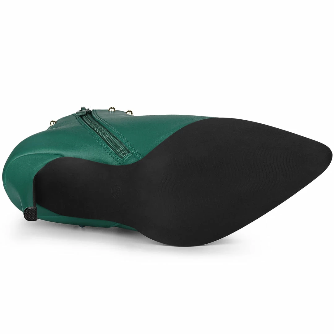 Allegra K Women's Pointed Toe Zip Stiletto High Heel Ankle Boots Shoes 9 Allegra K Women's Pointed Toe Zip Stiletto High Heel Ankle Boots Shoes