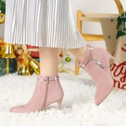 Allegra K Women's Bling Rhinestone Pointed Toe Stiletto Heels Ankle Boots 29 Allegra K Women's Bling Rhinestone Pointed Toe Stiletto Heels Ankle Boots