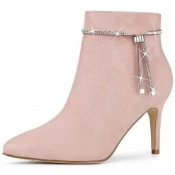 Allegra K Women's Bling Rhinestone Pointed Toe Stiletto Heels Ankle Boots 28 Allegra K Women's Bling Rhinestone Pointed Toe Stiletto Heels Ankle Boots