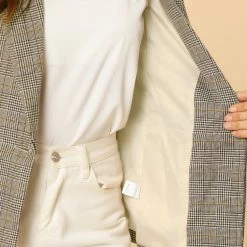 Allegra K Notched Lapel Plaid Boyfriend Blazer Jacket 97 Allegra K Notched Lapel Plaid Boyfriend Blazer Jacket