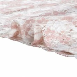 Allegra K 3/4 Sleeves Ruffle Mock Neck Sheer Lace Top