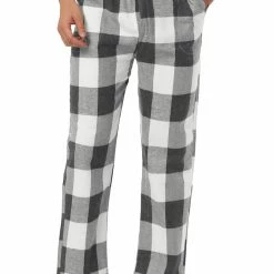 Allegra K Men's Flannel Plaids Pajamas Pants Drawstring Sleepwear Pjs Pants With Pockets