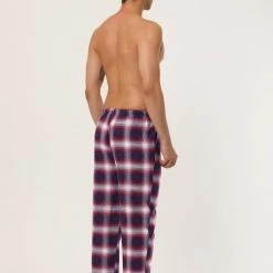 Allegra K Men's Flannel Plaids Pajamas Pants Drawstring Sleepwear Pjs Pants With Pockets