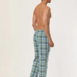 Allegra K Men's Flannel Plaids Pajamas Pants Drawstring Sleepwear Pjs Pants With Pockets