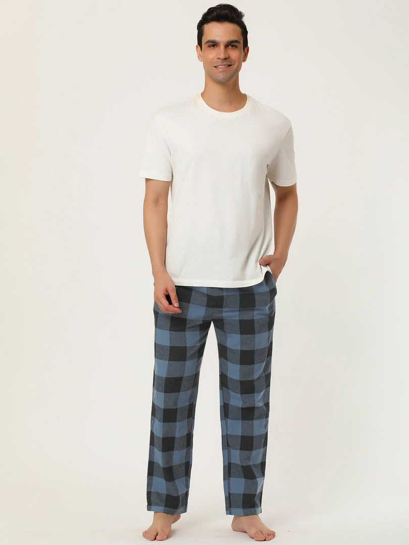 Allegra K Men's Winter Sleepwear Flannel Drawstring Printed Pajama Pants With Pockets 24 Allegra K Men's Winter Sleepwear Flannel Drawstring Printed Pajama Pants With Pockets