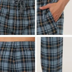 Allegra K Men's Winter Sleepwear Flannel Drawstring Printed Pajama Pants With Pockets 57 Allegra K Men's Winter Sleepwear Flannel Drawstring Printed Pajama Pants With Pockets