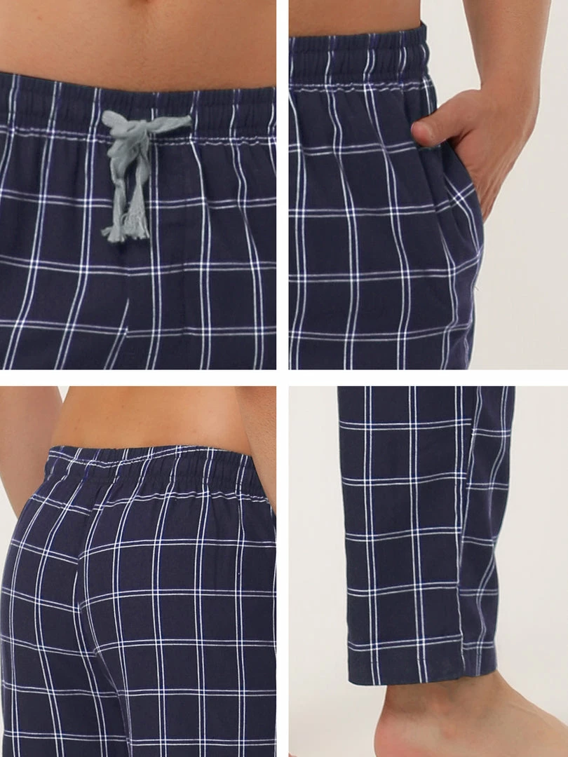 Allegra K Men's Plaid Pajama Pants Drawstring Lounge Sleep Pants PJ Bottoms With Pockets 33 Allegra K Men's Plaid Pajama Pants Drawstring Lounge Sleep Pants PJ Bottoms With Pockets