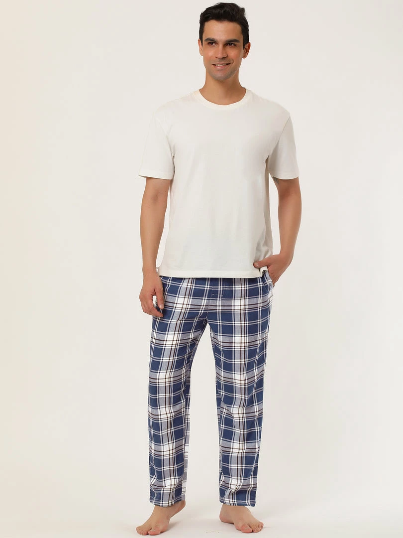 Allegra K Men's Plaid Pajama Pants Drawstring Lounge Sleep Pants PJ Bottoms With Pockets 18 Allegra K Men's Plaid Pajama Pants Drawstring Lounge Sleep Pants PJ Bottoms With Pockets