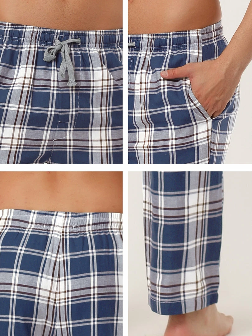 Allegra K Men's Plaid Pajama Pants Drawstring Lounge Sleep Pants PJ Bottoms With Pockets 21 Allegra K Men's Plaid Pajama Pants Drawstring Lounge Sleep Pants PJ Bottoms With Pockets