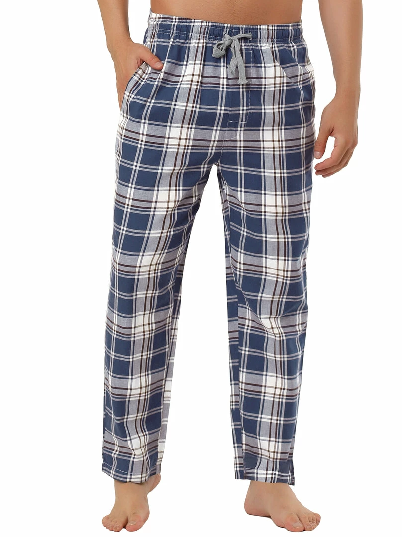 Allegra K Men's Plaid Pajama Pants Drawstring Lounge Sleep Pants PJ Bottoms With Pockets 16 Allegra K Men's Plaid Pajama Pants Drawstring Lounge Sleep Pants PJ Bottoms With Pockets